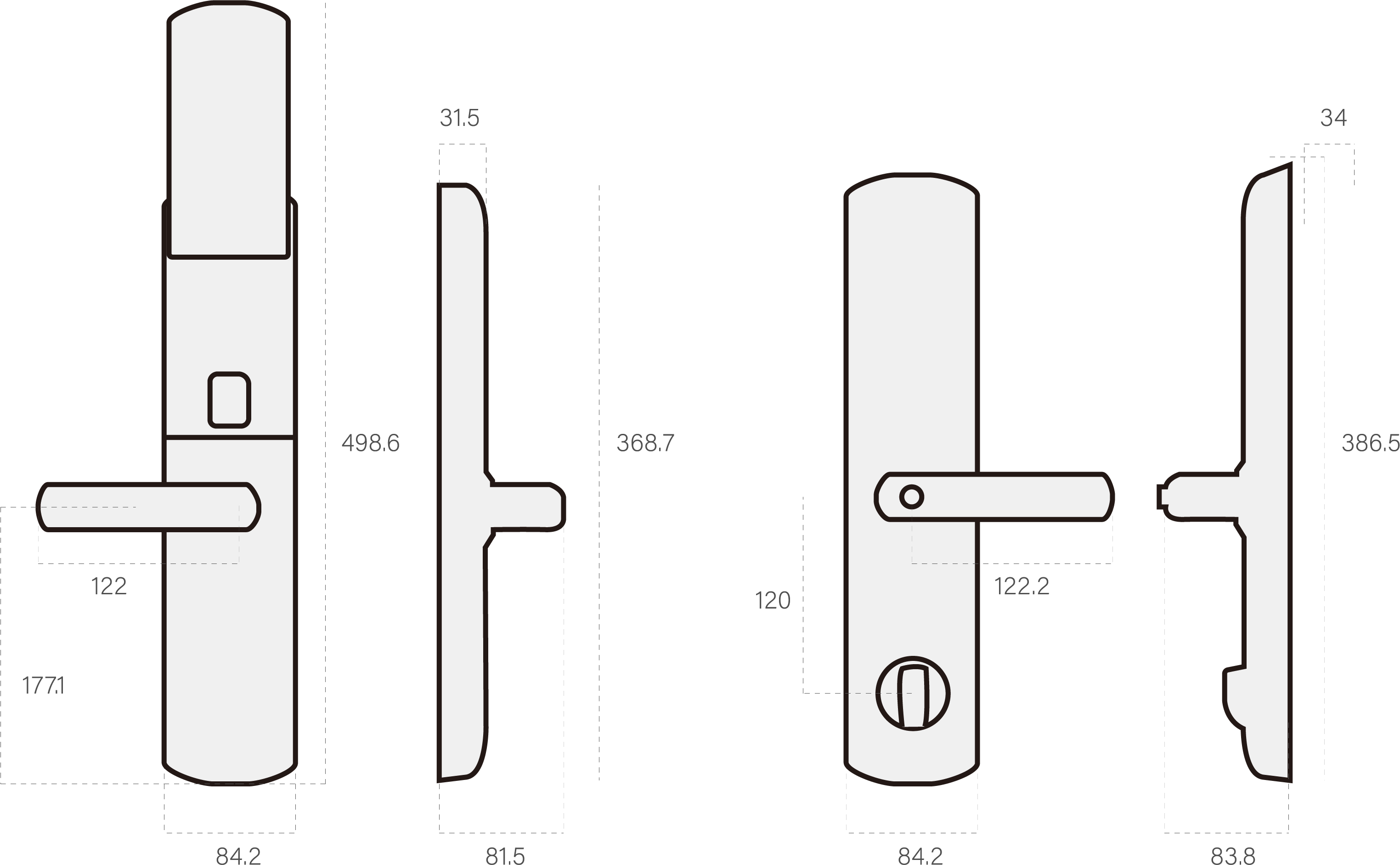 Diagrama de acces fizic și digital ecran Oled glisare automată Smart Lock
