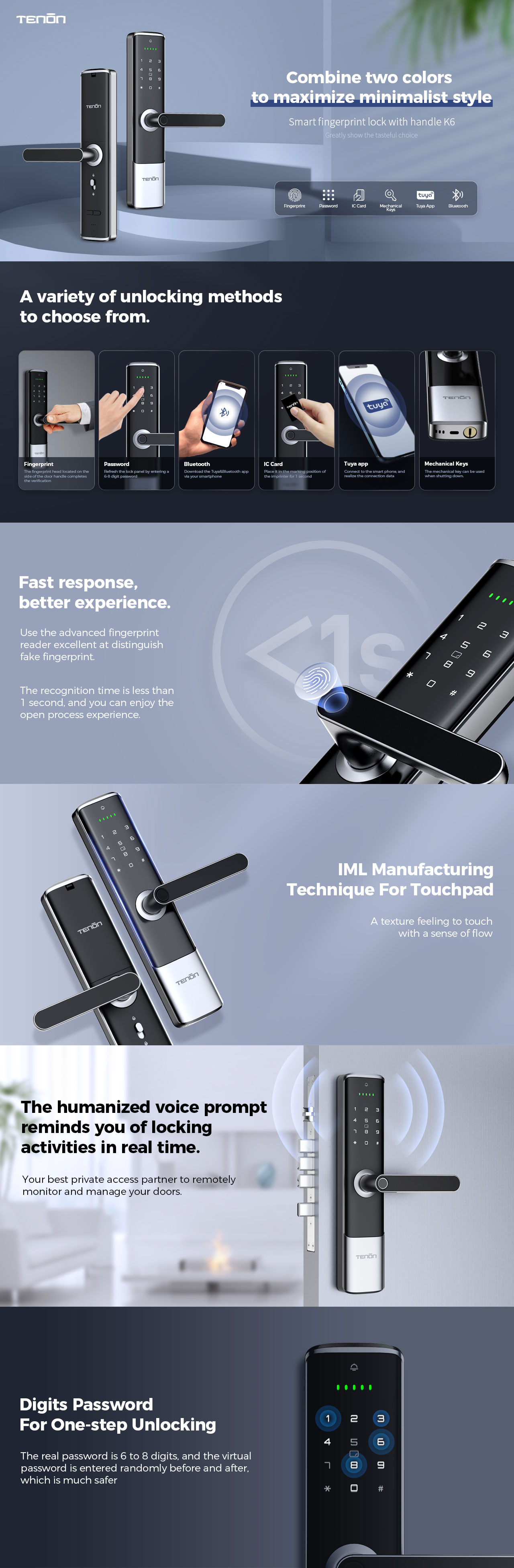 Detalii despre Electronic Smartbell Minmalist Designs Smart Bluetooth Lever Lock