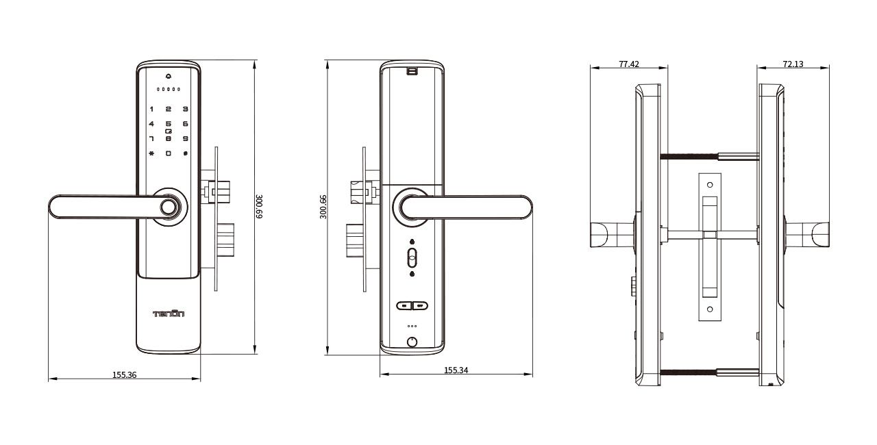 Diagrama de design-uri minimaliste Smartbell electronice Smart Bluetooth Lever Lock